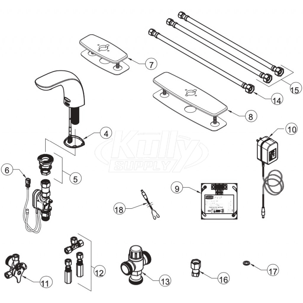 Zurn Z6956XLCV Cumberland Faucet Parts Breakdown