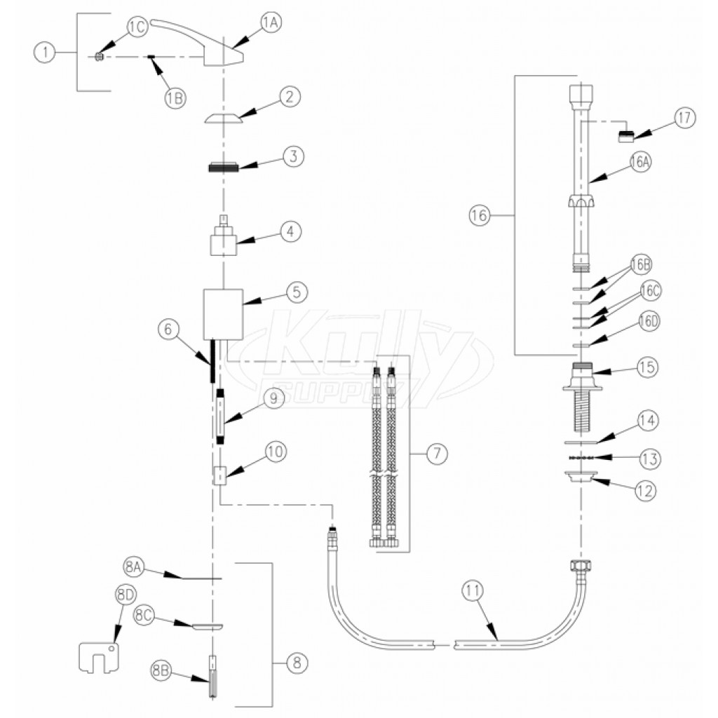 Zurn Z824S0 Faucet Parts Breakdown