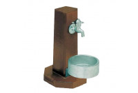  M-PFS Square Pedestal with Cast Aluminum Pet Bowl