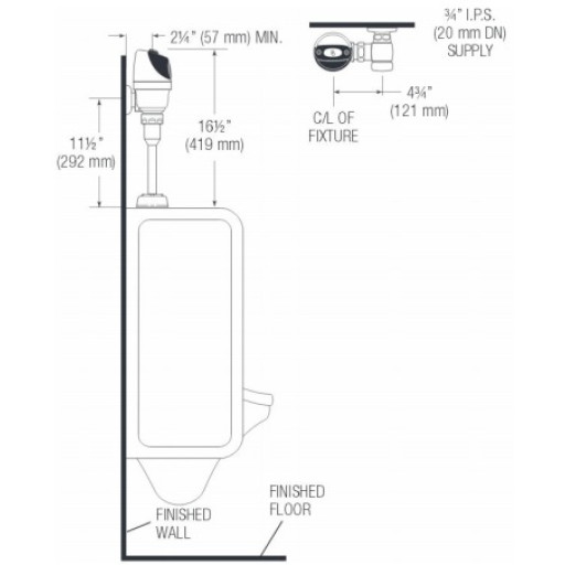 Chasse D'eau Auto Sloan ECOS 8186, économe Et Costaud, Compatible Cuvette à Fixation Supérieure
