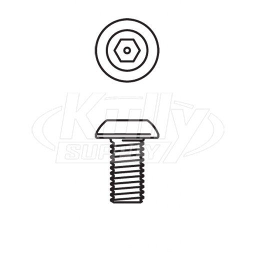 Acorn 0112-008-000 #10-32 X 1" Button Head Hex W/Ctr Reject S.Stl Screw