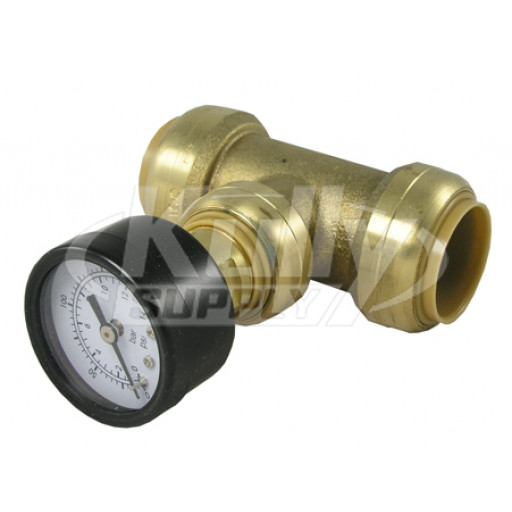 SharkBite 24438 Pressure Gauge (with 3/4" Tee) Lead Free