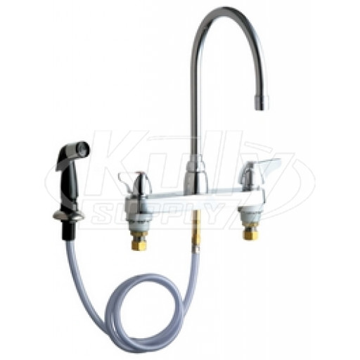 Chicago 1102-GN8AE3ABCP Hot and Cold Water Sink Faucet with Side Spray