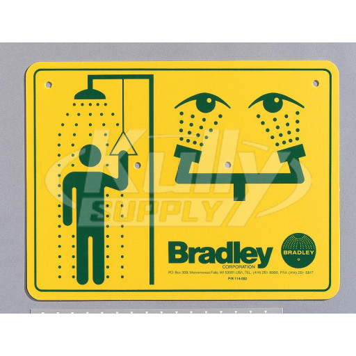 Bradley 114-052 Drench Shower / Eyewash Sign