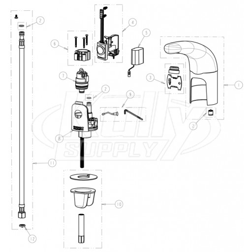 Chicago 116.101.AB.1 Hytronic Traditional Sensor Faucet Parts Breakdown