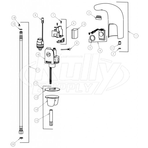 Chicago 116.201.21.1 Hytronic Traditional Sensor Faucet Parts Breakdown