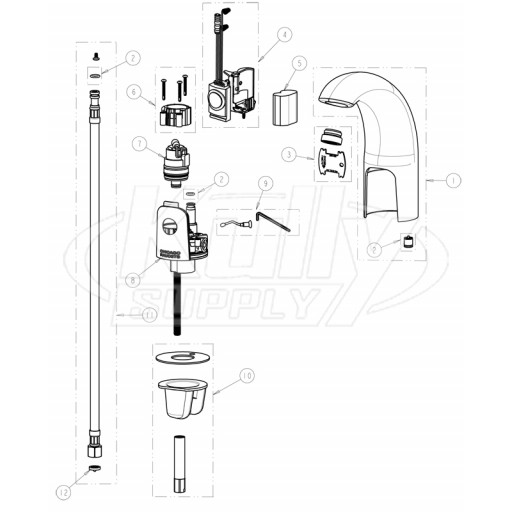 Chicago 116.202.AB.1 Hytronic Contemporary Sensor Faucet Parts Breakdown