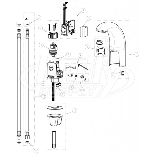 Chicago 116.212.AB.1 Hytronic Contemporary Sensor Faucet Parts Breakdown