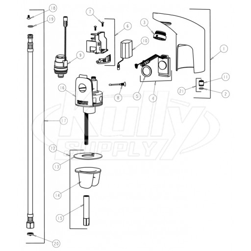 Chicago 116.305.21.1 Hytronic Electronic Faucet Parts Breakdown