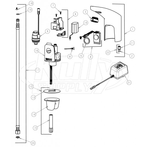 Chicago 116.306.21.1 Hytronic Electronic Faucet Parts Breakdown