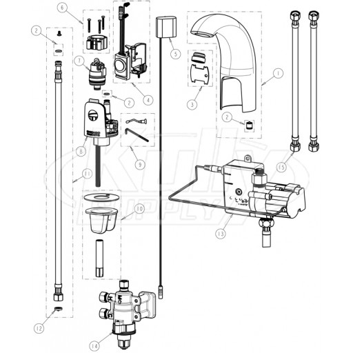 Chicago 116.922.AB.1 Hytronic Contemporary Sensor Faucet Parts Breakdown
