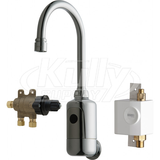 Chicago 116.974.AB.1 HyTronic Gooseneck Sink Faucet with Dual Beam Infrared Sensor