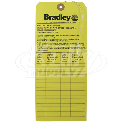 Bradley 204-421 Inspection Tag