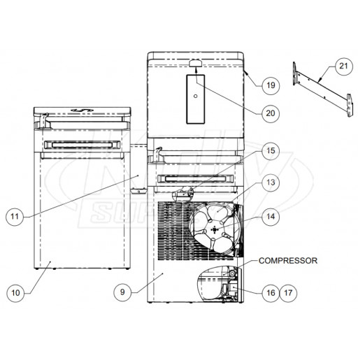 Haws 1212S & 1212SH Drinking Fountain Parts Breakdown