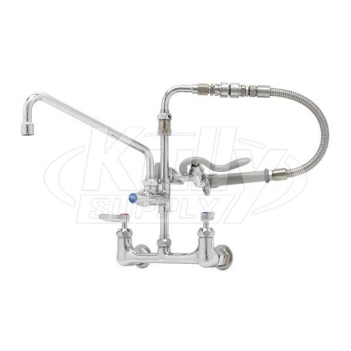 B-0184 8" Wall Mount Faucet, CV-Ceramas, Add-On Faucet, 12" Nozzle, VB, 20" Hose & B-0107