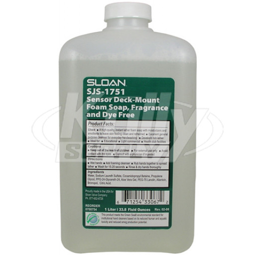 Sloan SJS-1751-4 Rose Foaming Soap Green Seal 1000 mL (Discontinued)