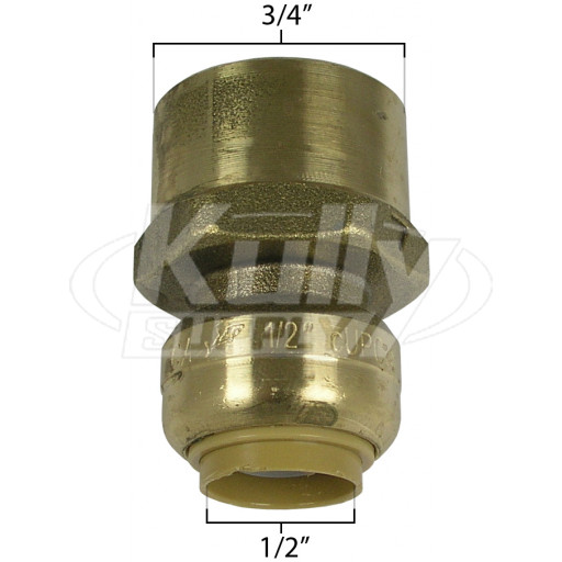 SharkBite U068LF Connector 1/2"SB X 3/4" FNPT - Lead Free