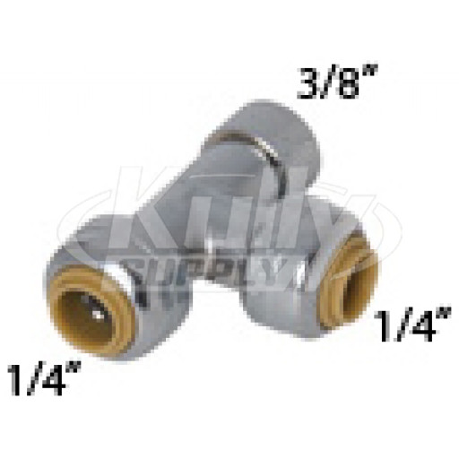 SharkBite U3358LF 1/4" X 1/4" X 3/8" Compression Stop Valve Tee Adapter - Lead Free