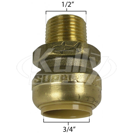 SharkBite U138LF Bullnose Connector 3/4" x 1/2" MNP - Lead Free