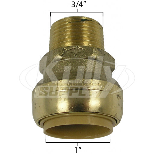 SharkBite U142LF Reducing Connector 1" x 3/4" MNPT - Lead Free