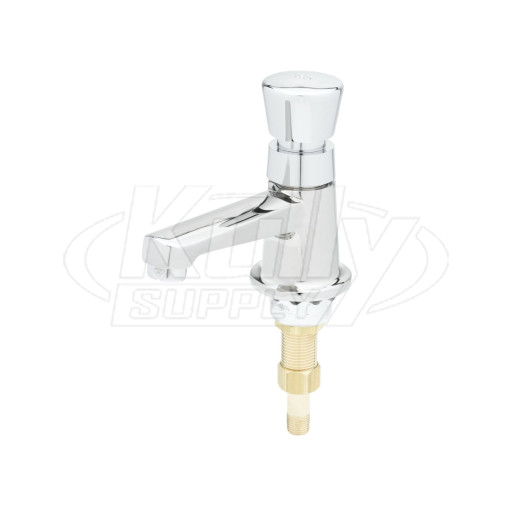 T&S Brass B-0712-VF05 Sill Faucet Self-Closing Metering 1/2" Npsm Male Shank 0.5 Gpm Vandal-Resistant Outlet Devive