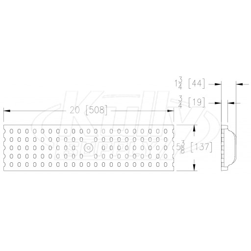 Zurn P6-PPC Wide Domestic Perforated Grate 20 in. x 5 3/8 in.