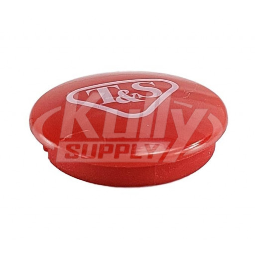 T&S Brass 001193-19NS Snap-In Index Button, Red (T&S Logo)