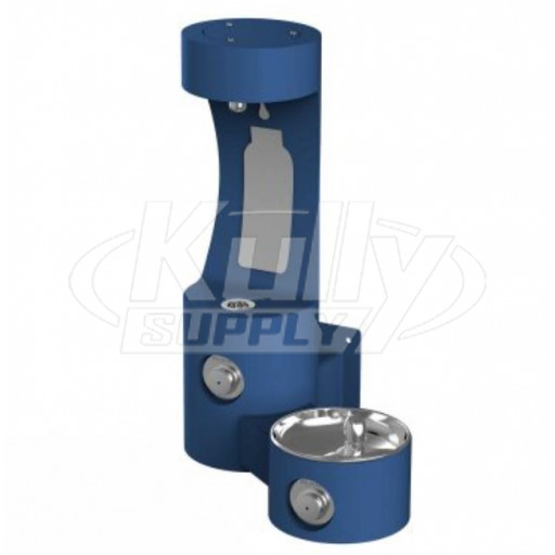 Elkay LK4408BFBLU Outdoor EZH2O Blue Wall Mount Bottle Filling Station with Single Fountain