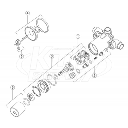 Chicago Pressure Balancing Tub & Shower Valve W/ Trim Parts Breakdown