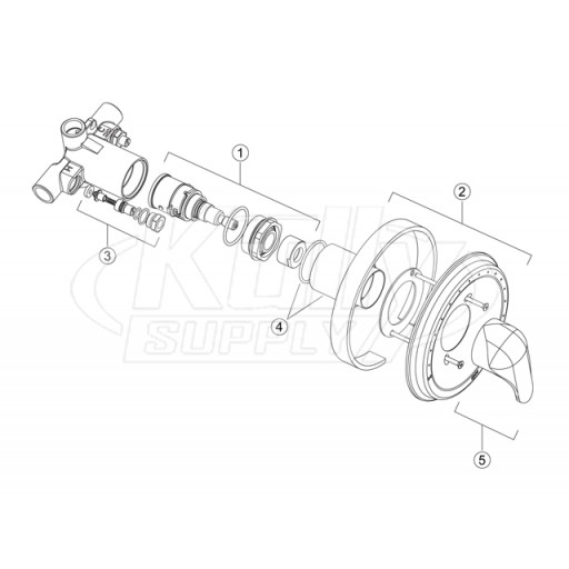 Chicago Pressure Balancing Tub & Shower Valve W/ Trim Parts Breakdown