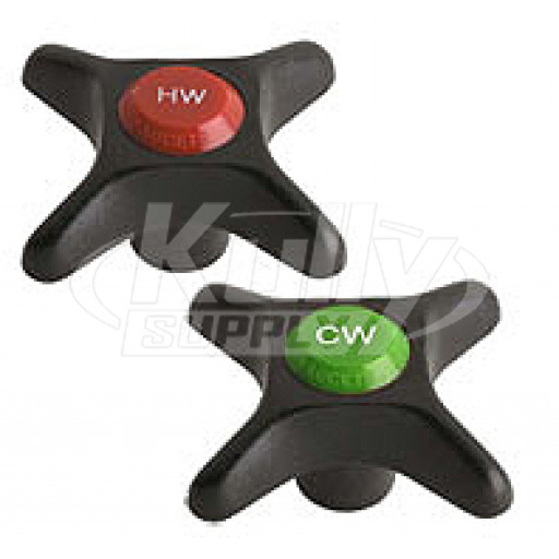 Chicago 205-PRJKNF 2-1/2" Plastic Cross Handles w/ Hot & Cold Water index Buttons