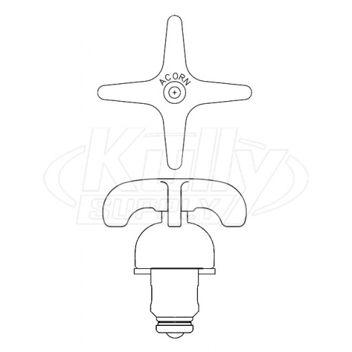 Acorn 2260-000-011 Exposed Flo-Cloz Hot Cross Handle W/Cartridge Assembly