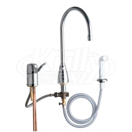 Chicago 2304-CP Kitchen Faucet w/ Side Spray (Discontinued)