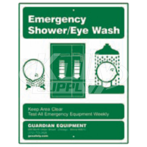 Guardian 250-012G Drench Shower / Eyewash Sign