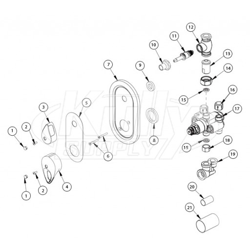 Chicago 2500 Series Shower Parts Breakdown