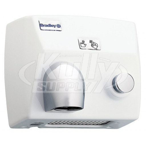Bradley 2873 White Surface Mount Push Button Hand Dryer
