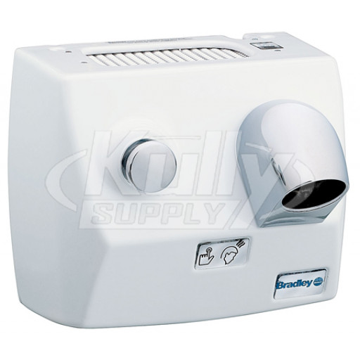 Bradley 2874 White Surface Mount Push Button Hand Dryer