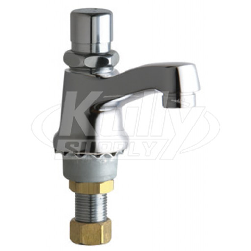 Chicago 333-E12PSHABCP Single Supply Metering Sink Faucet