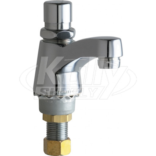 Chicago 333-SLOE12COLDABCP Single Supply Metering Sink Faucet