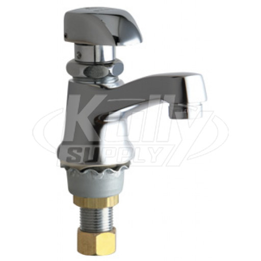 Chicago 335-E12HOTABCP Single Supply Metering Sink Faucet