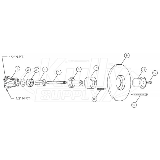 Bradley Bradtrol Shower Valve For Individual Showers Parts Breakdown 