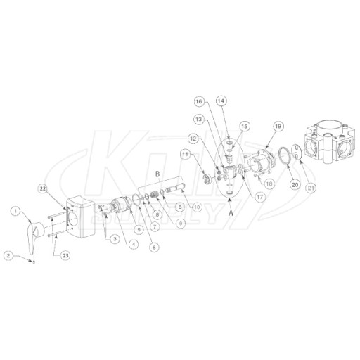 Bradley Equa-Flo HD Pressure Balancing Shower Valve For Column Showers Parts Breakdown