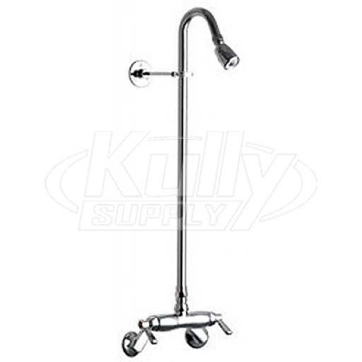 Chicago 756-CP Exposed Wall Mount Two Valve Shower Faucet