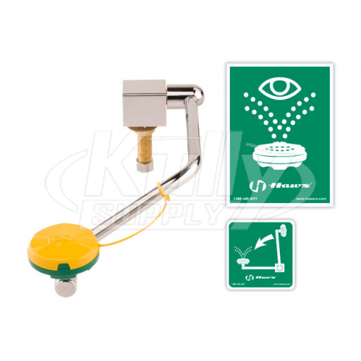 Haws 7610 Pull Down-Activated Deck-Mounted Barrier-Free Eye/Face Wash