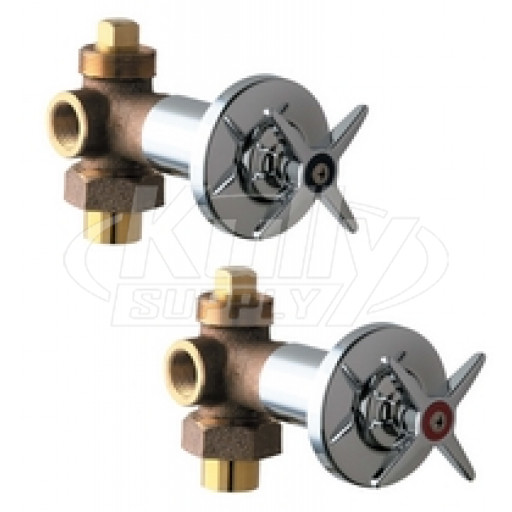 Chicago 769-PRABCP Hot and Cold Water Concealed Angle Valve