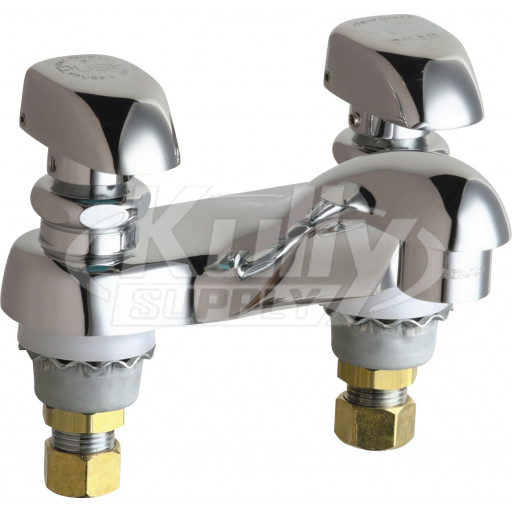 Chicago 802-V335ABCP Hot and Cold Water Metering Sink Faucet