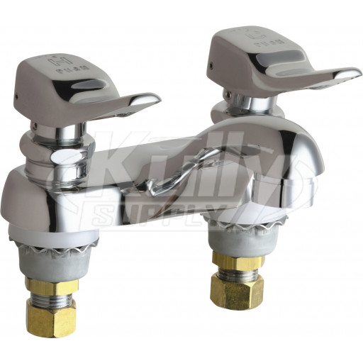 Chicago 802-VE2805-336ABCP Hot and Cold Water Metering Sink Faucet