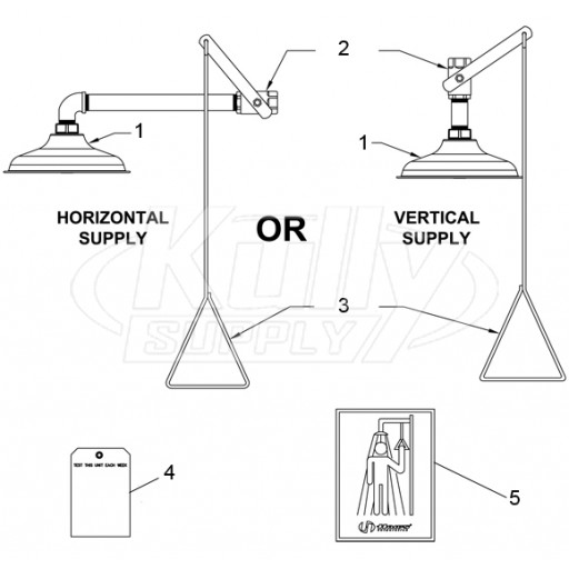 Haws 8122 Shower Parts Breakdown