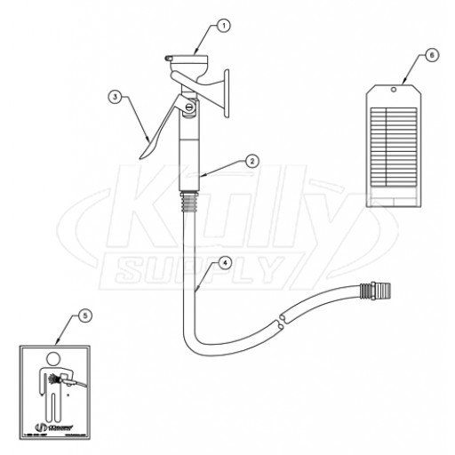 Haws 8901B Eye/Face Spray Parts Breakdown