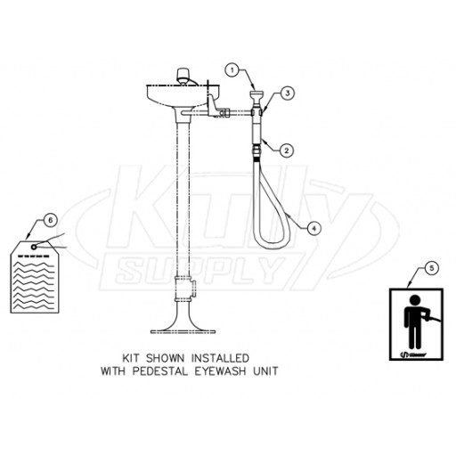 Haws 8901RFK Body Spray Retrofit Kit Parts Breakdown